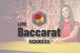 Live Dealer logo of Baccarat Squeeze from Evolution at Mr Punter Casino
