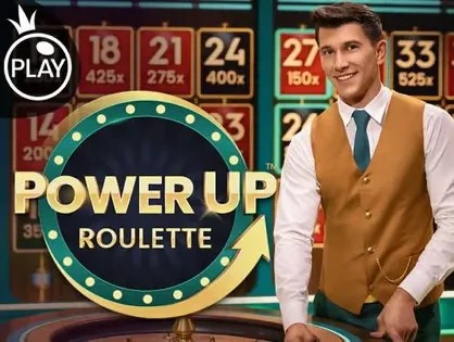 Power UP Roulette slot logo by Pragmatic Play at Mr Punter Casino