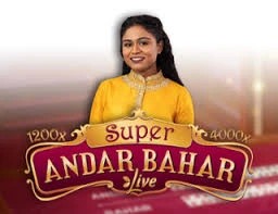 Super Andar Bahar slot logo by Evolution at Mr Punter Casino